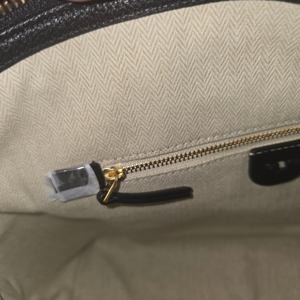 Tory Burch Black Leather Tote Bag NWOT All Hardware In Plastic.Dust Bag + COA - Picture 7 of 12